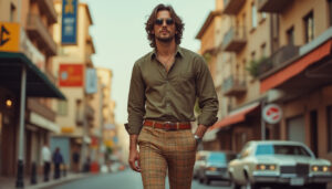 découvrez notre pantalon patte d'éléphant pour homme, alliant style vintage et tendance des années 70 pour un look rétro et moderne.